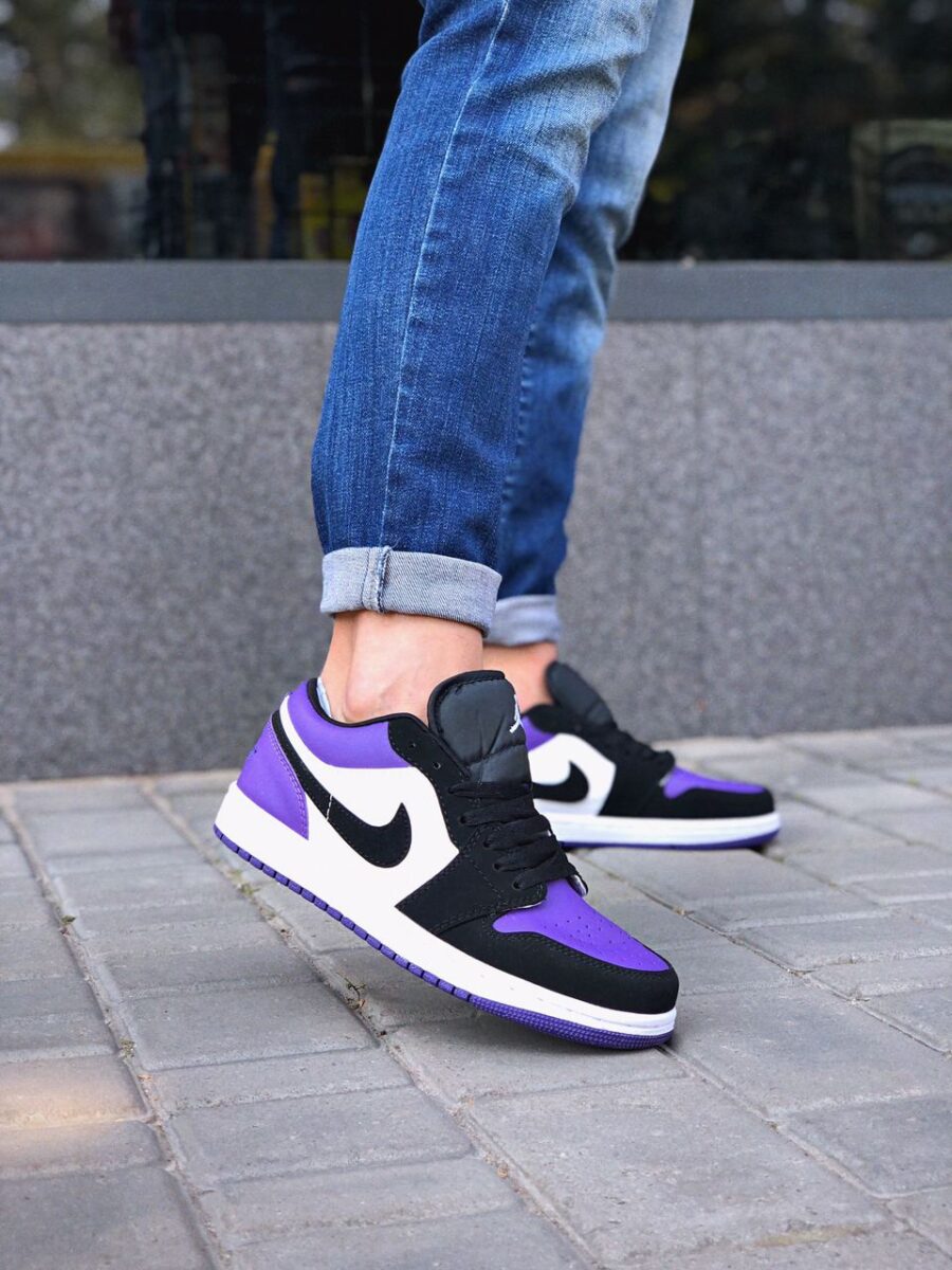 Nike Air Jordan 1 Low White Black-Court Purple